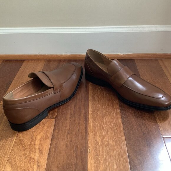 Clarks Men’s Gilman Free Brown Tan Leather Loafers Dress Shoes Slip On 11M NIB - Picture 3 of 14